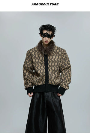 desc::sequin-heavyweight-knit-cardigan-with-rabbit-hair-collar-detail-img-5