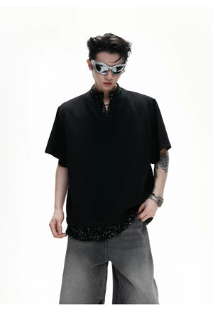 desc::sequin-patchwork-v-neck-streetwear-tee-heavyweight-fit-detail-img-6