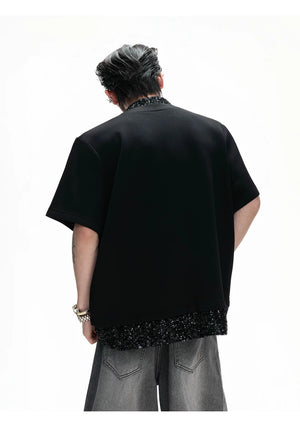 desc::sequin-patchwork-v-neck-streetwear-tee-heavyweight-fit-detail-img-7