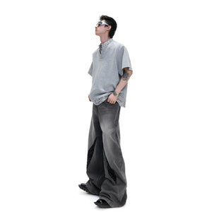 Back view showing the structured loose fit of the streetwear tee