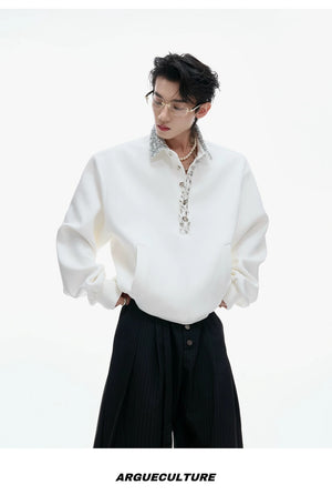 desc::sequin-polo-sweatshirt-with-safety-pin-streetwear-top-detail-img-10