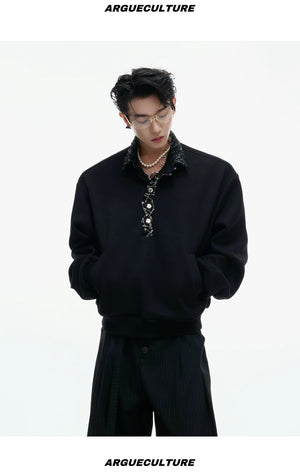 desc::sequin-polo-sweatshirt-with-safety-pin-streetwear-top-detail-img-12