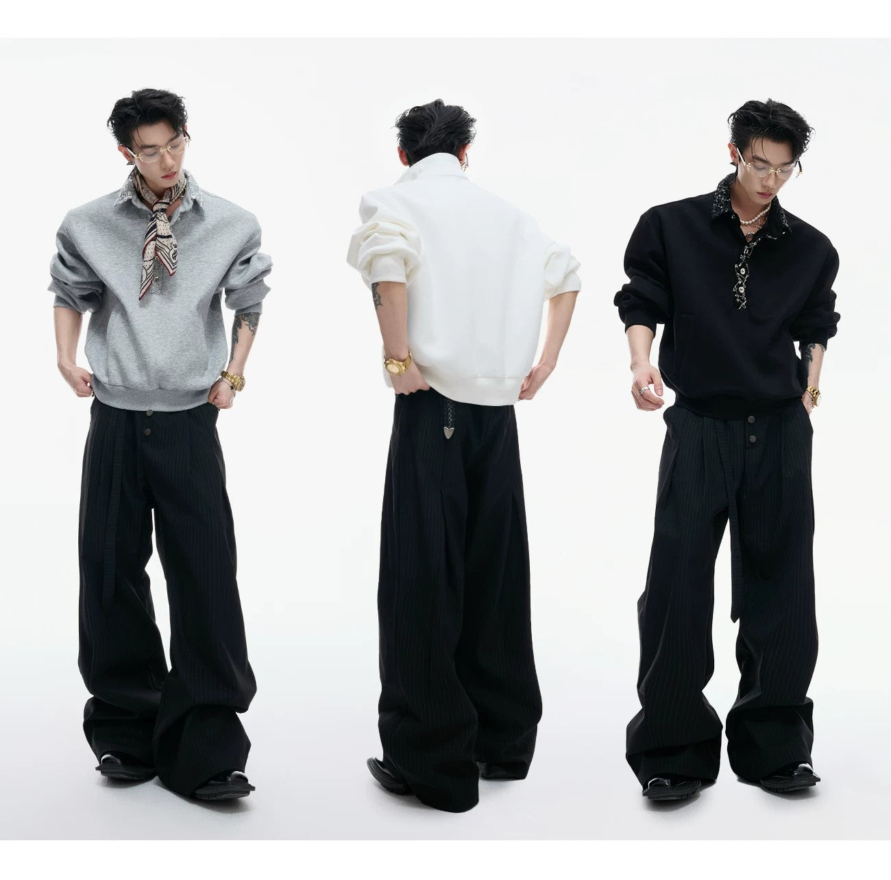 desc::sequin-polo-sweatshirt-with-safety-pin-streetwear-top-detail-img-9