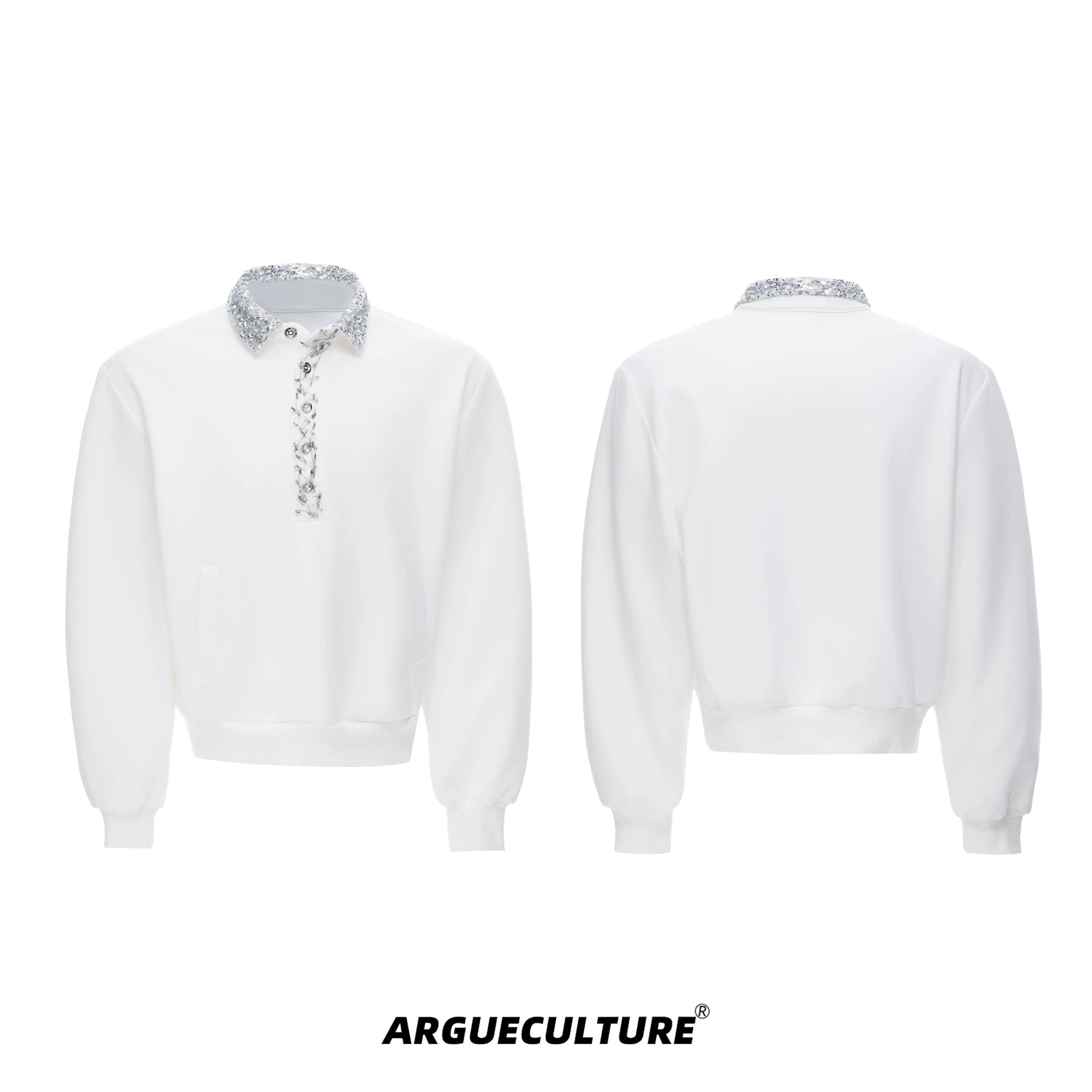 sequin-polo-sweatshirt-with-safety-pin-streetwear-top-gray-top