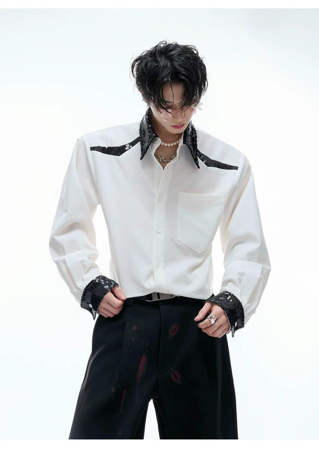 desc::sequin-spliced-shoulder-pad-shirt-unisex-streetwear-button-down-detail-img-11