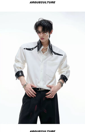 desc::sequin-spliced-shoulder-pad-shirt-unisex-streetwear-button-down-detail-img-12