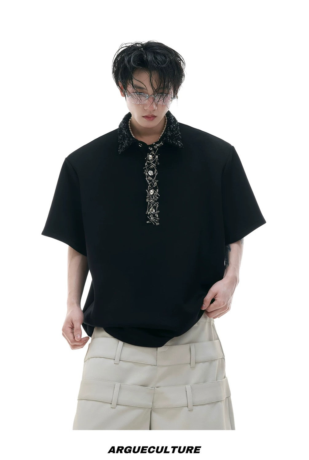 desc::sequin-square-neck-pin-polo-oversized-streetwear-tee-detail-img-11