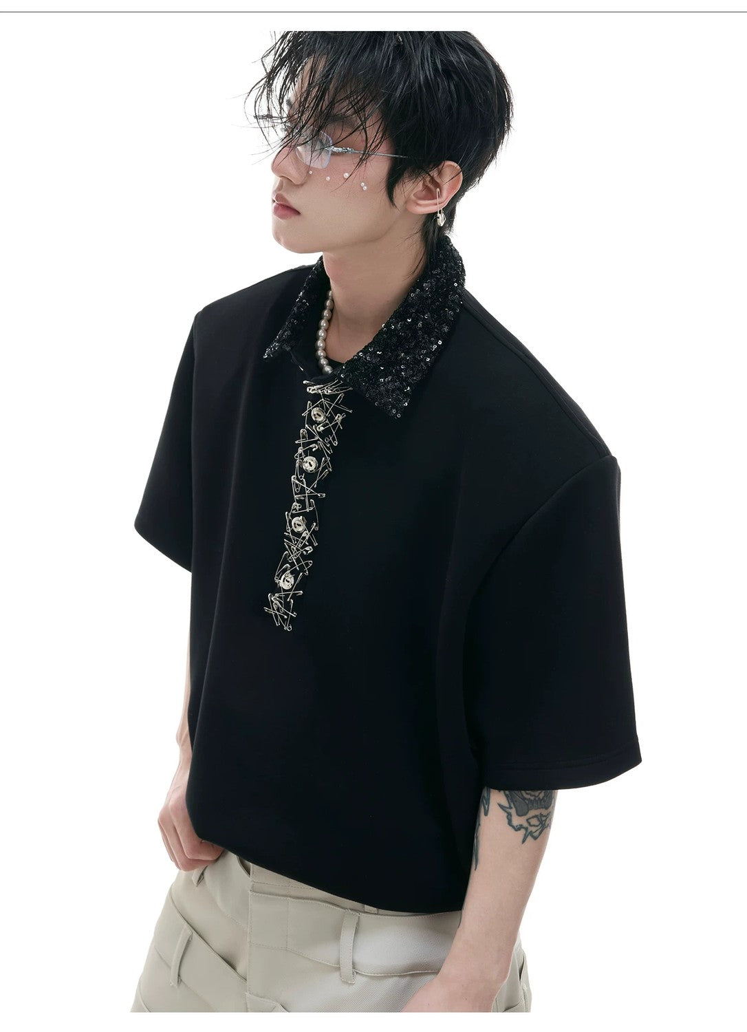 desc::sequin-square-neck-pin-polo-oversized-streetwear-tee-detail-img-2