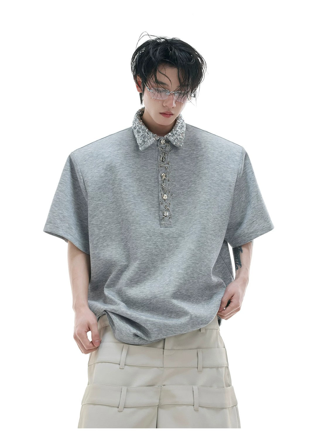 desc::sequin-square-neck-pin-polo-oversized-streetwear-tee-detail-img-4