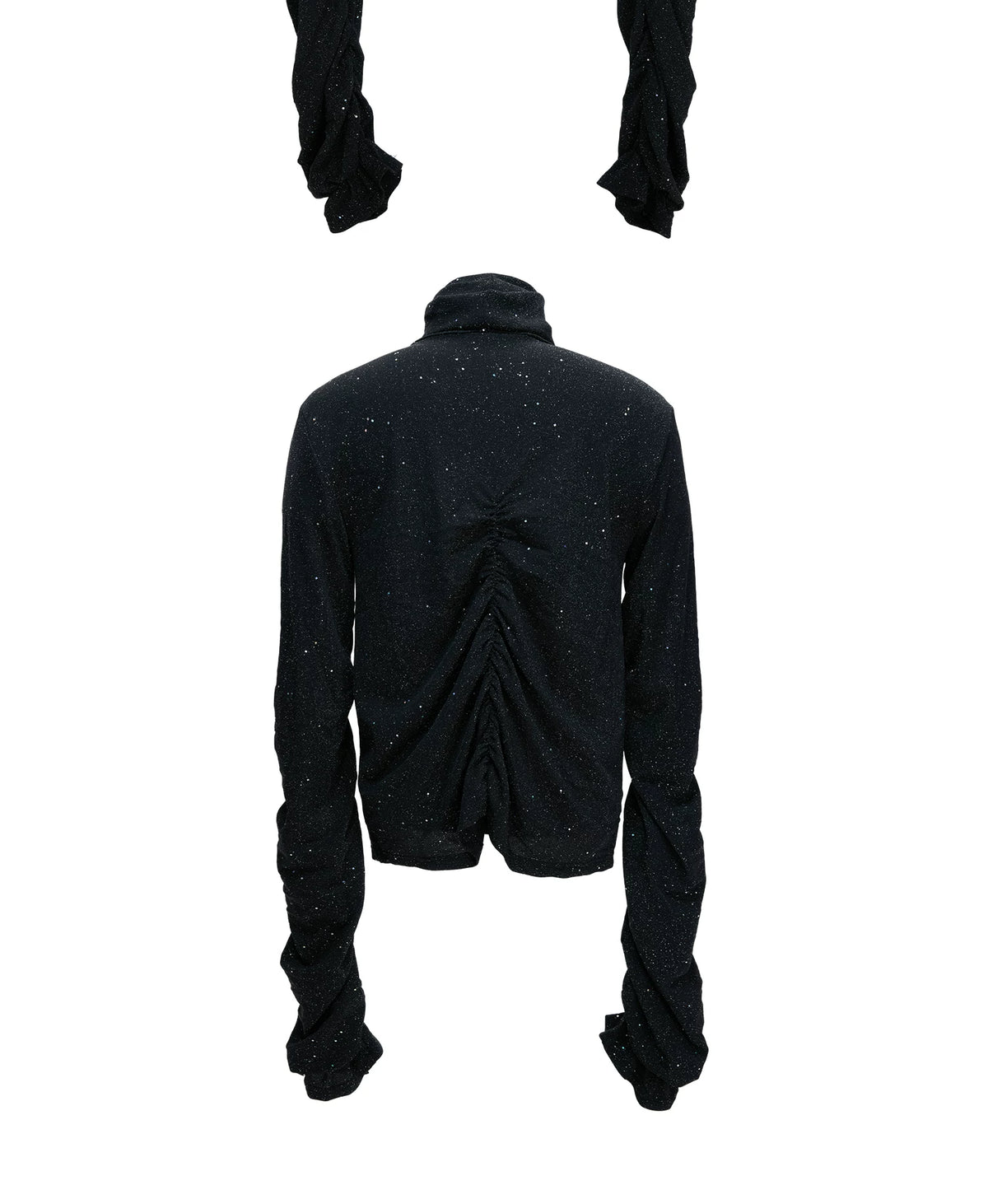 Sequin White Horse Turtleneck Long Sleeve Tee in Black - detail image 6