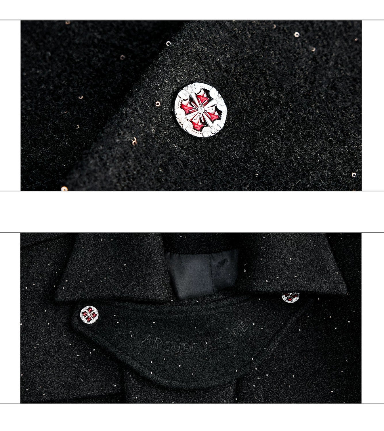 desc::sequin-wool-overcoat-broad-shoulder-streetwear-coat-detail-img-13