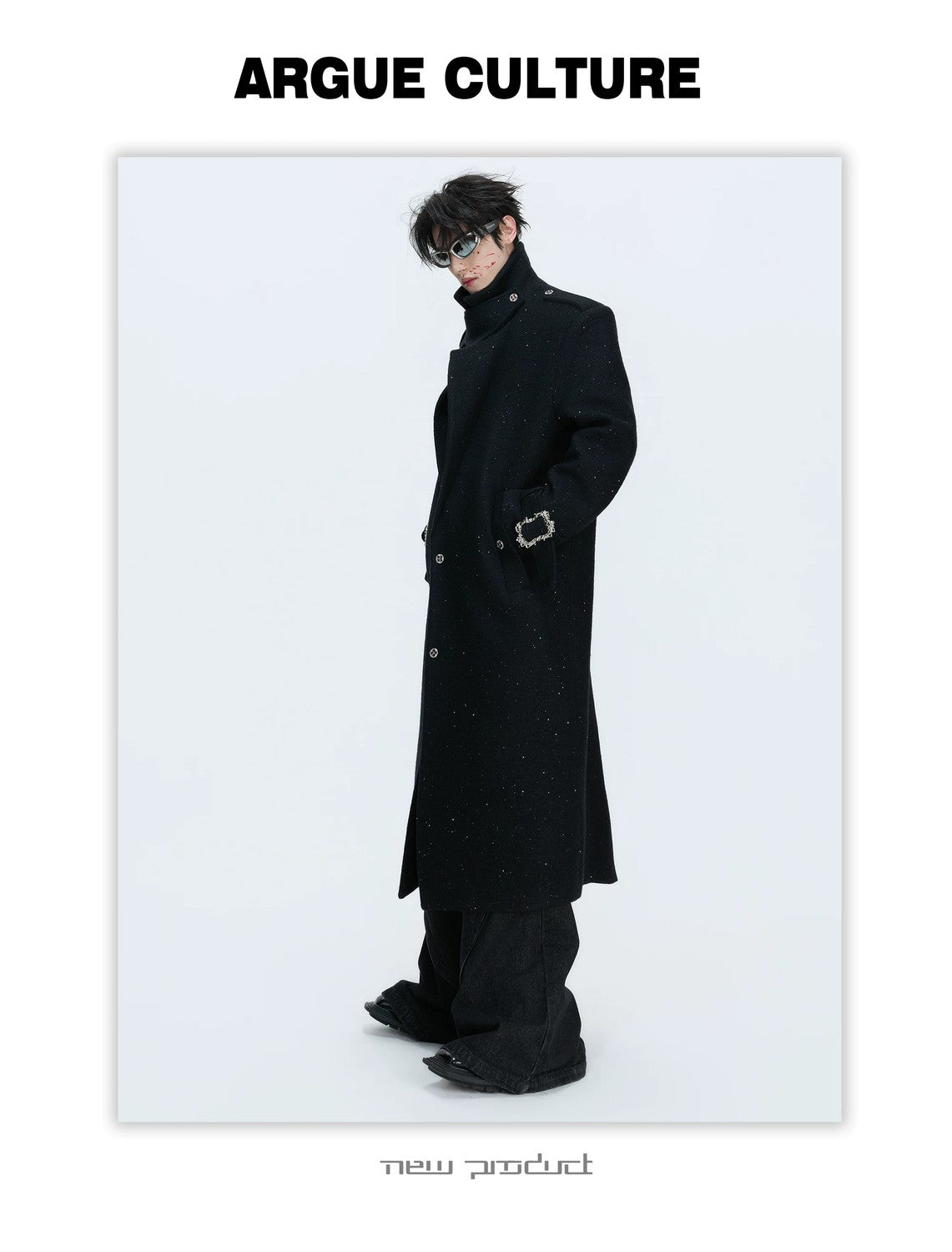 desc::sequin-wool-overcoat-broad-shoulder-streetwear-coat-detail-img-5