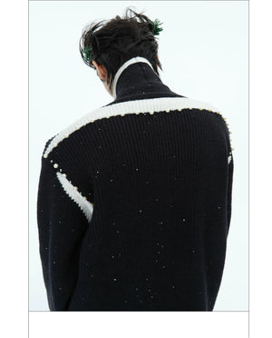 desc::shimmer-deconstructed-knit-cardigan-loose-streetwear-sweater-detail-img-16