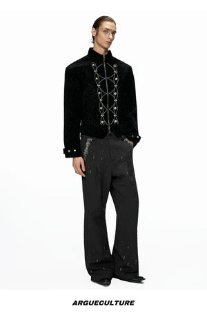 desc::shimmer-sequin-cropped-jacket-metallic-streetwear-bomber-detail-img-15