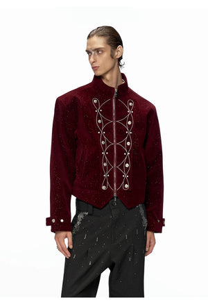 desc::shimmer-sequin-cropped-jacket-metallic-streetwear-bomber-detail-img-5