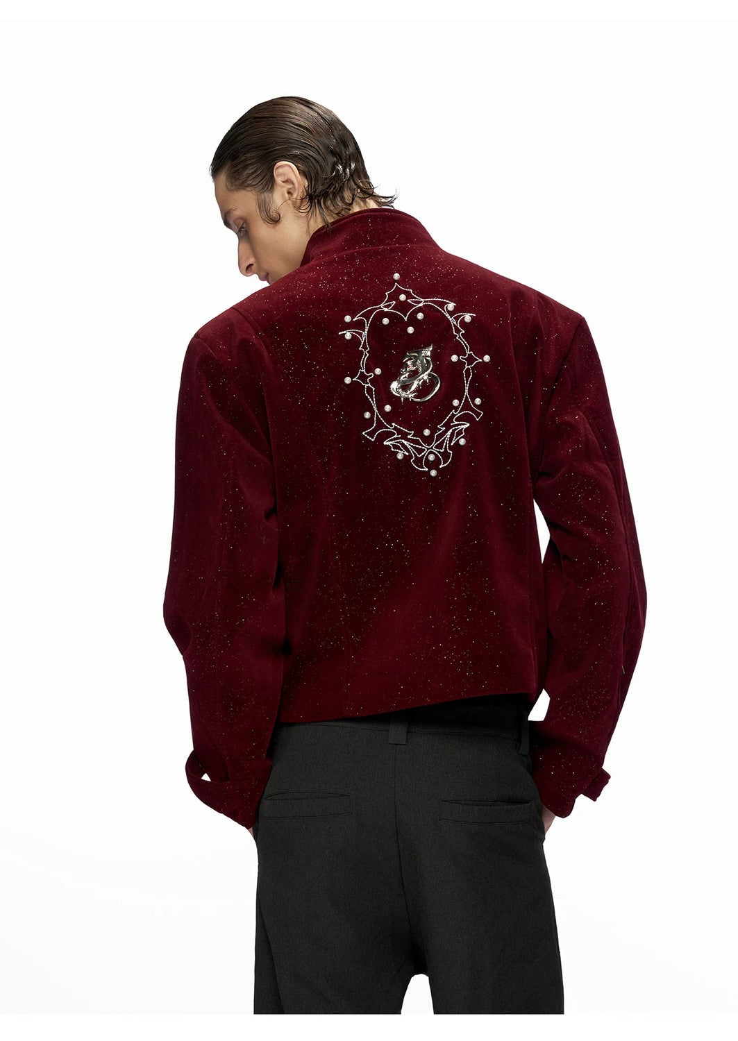desc::shimmer-sequin-cropped-jacket-metallic-streetwear-bomber-detail-img-9