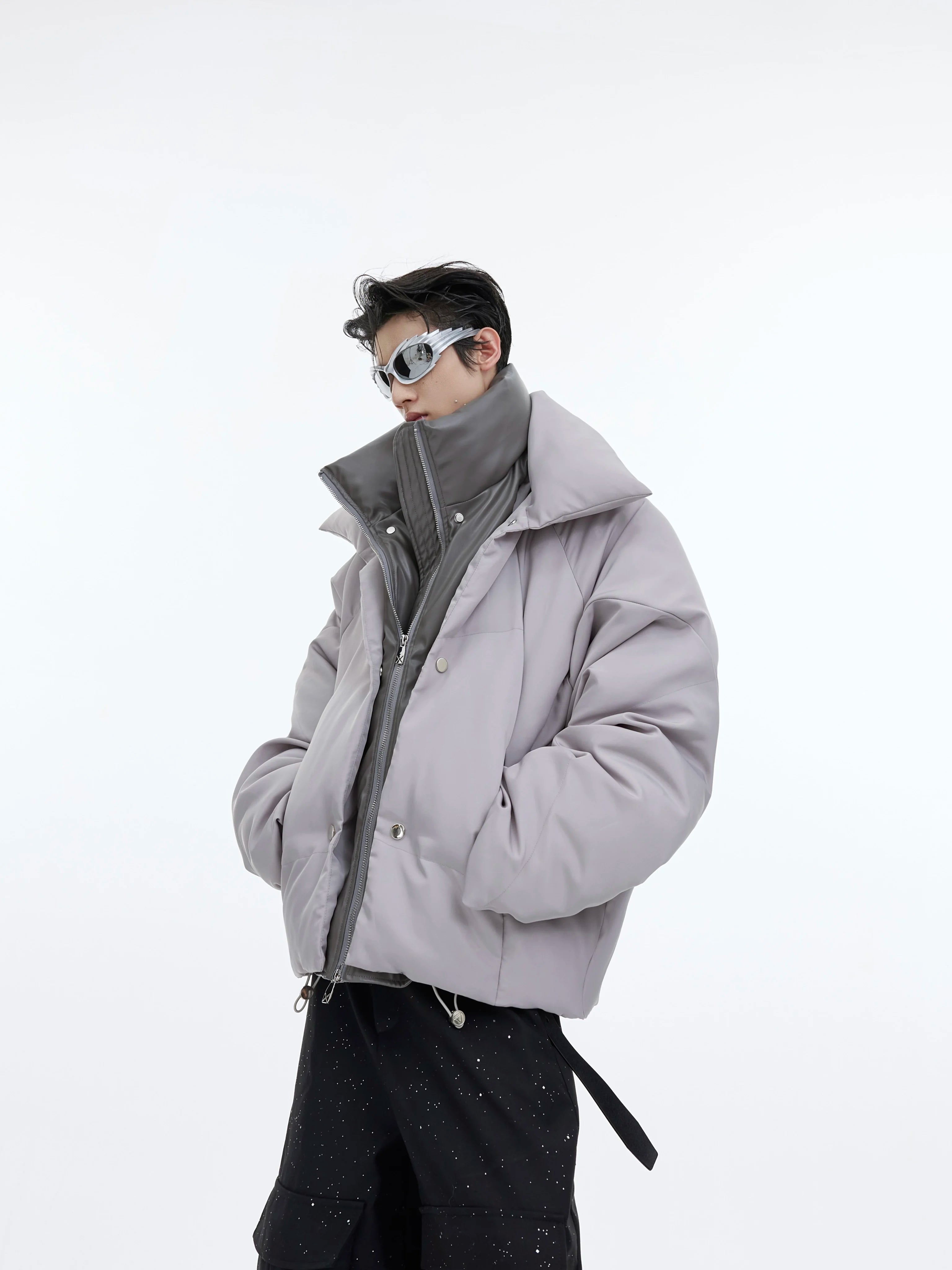 shimmering-double-layer-metallic-streetwear-puffer-gray