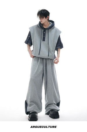 desc::short-sleeve-patchwork-hoodie-sweatpants-streetwear-set-detail-img-14