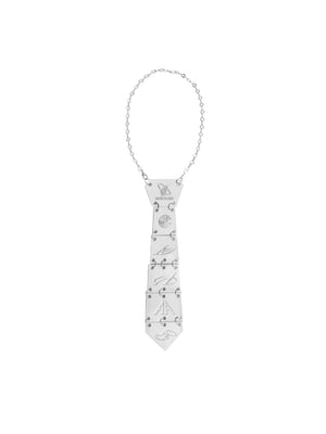 Silver Aluminum Alloy Spine Tie Necklace | Avant-Garde - main image 1