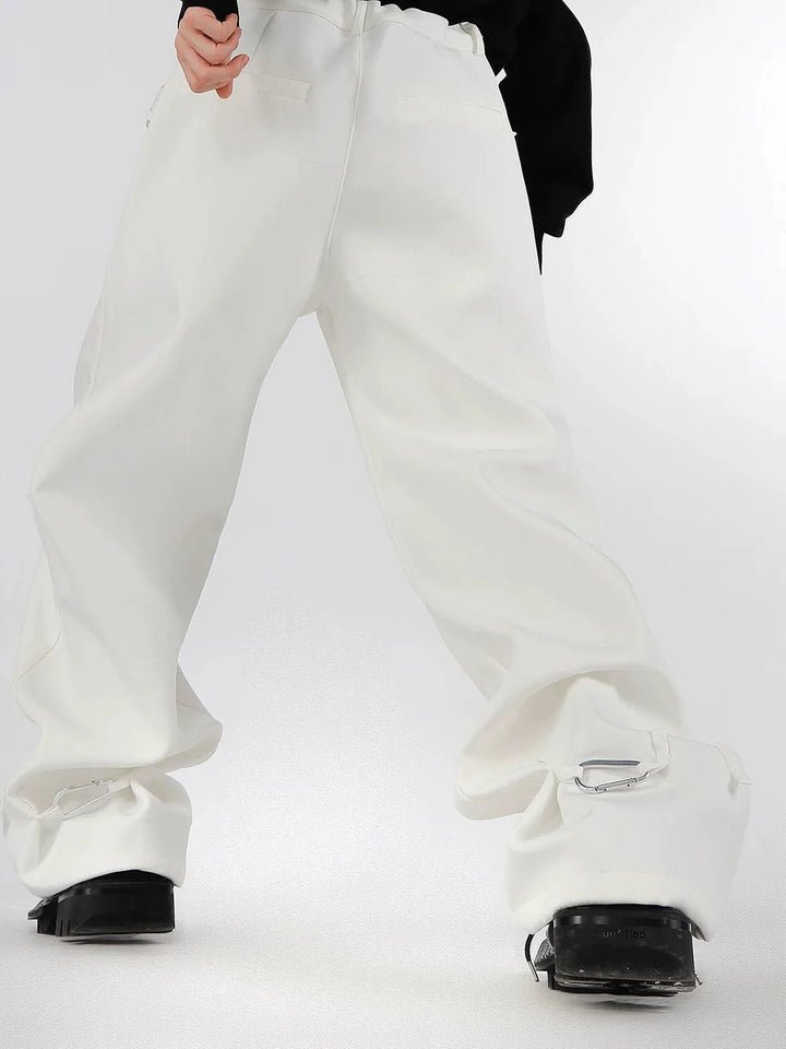 Simplicity Casual Trousers with Metal Carabiner Clasp Design - ArguE CulturE