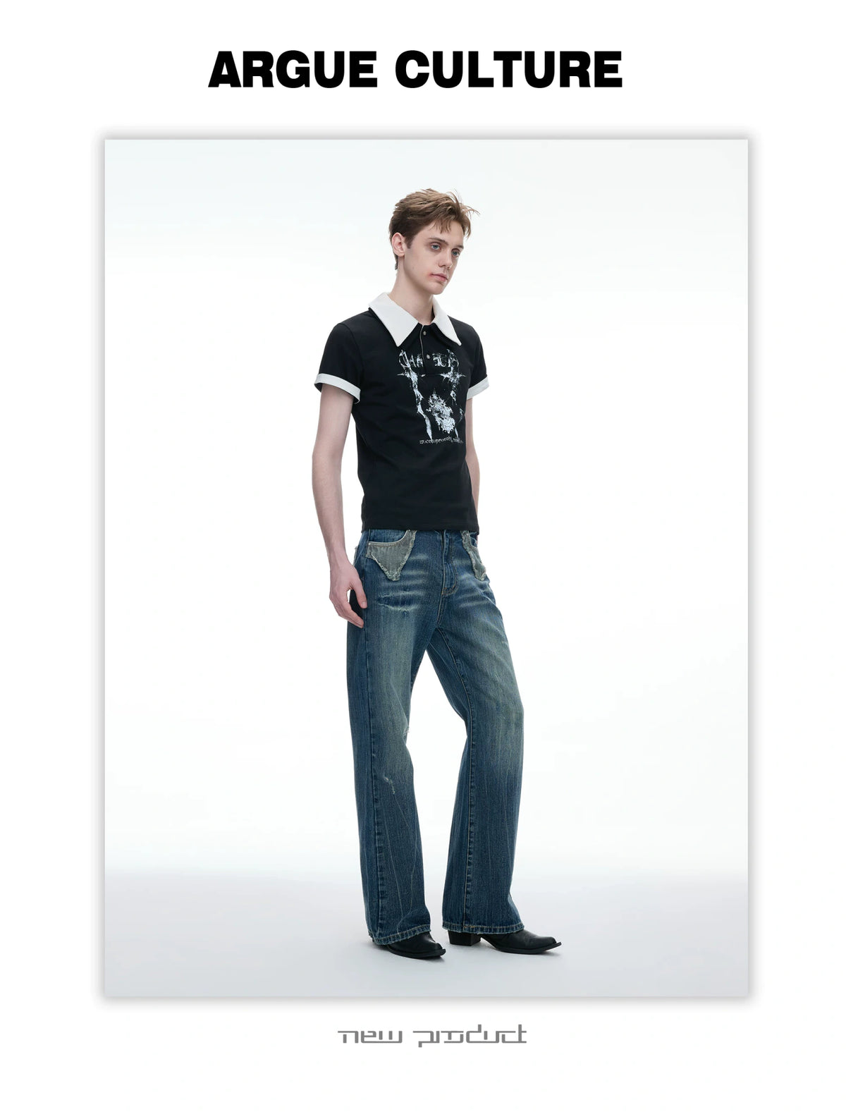 Slim Cotton Piqué Polo Shirt with Double Contrast Collar - detail image 10