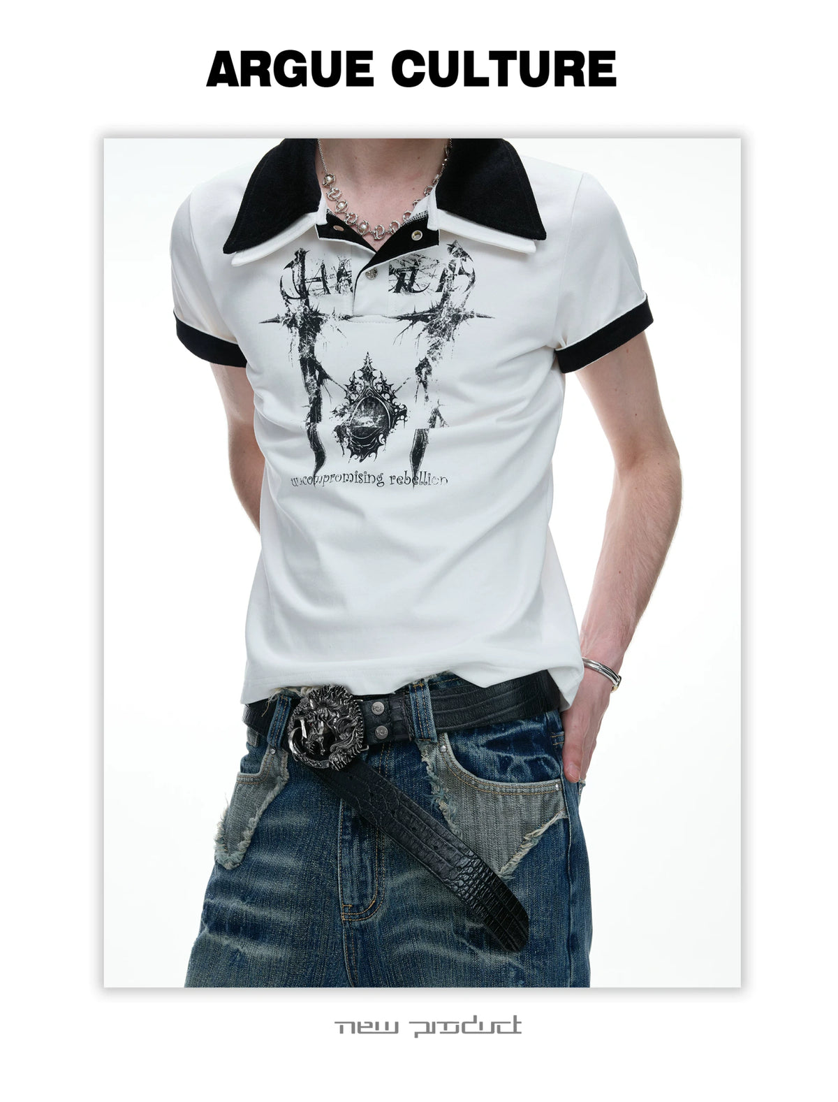 Slim Cotton Piqué Polo Shirt with Double Contrast Collar - detail image 15