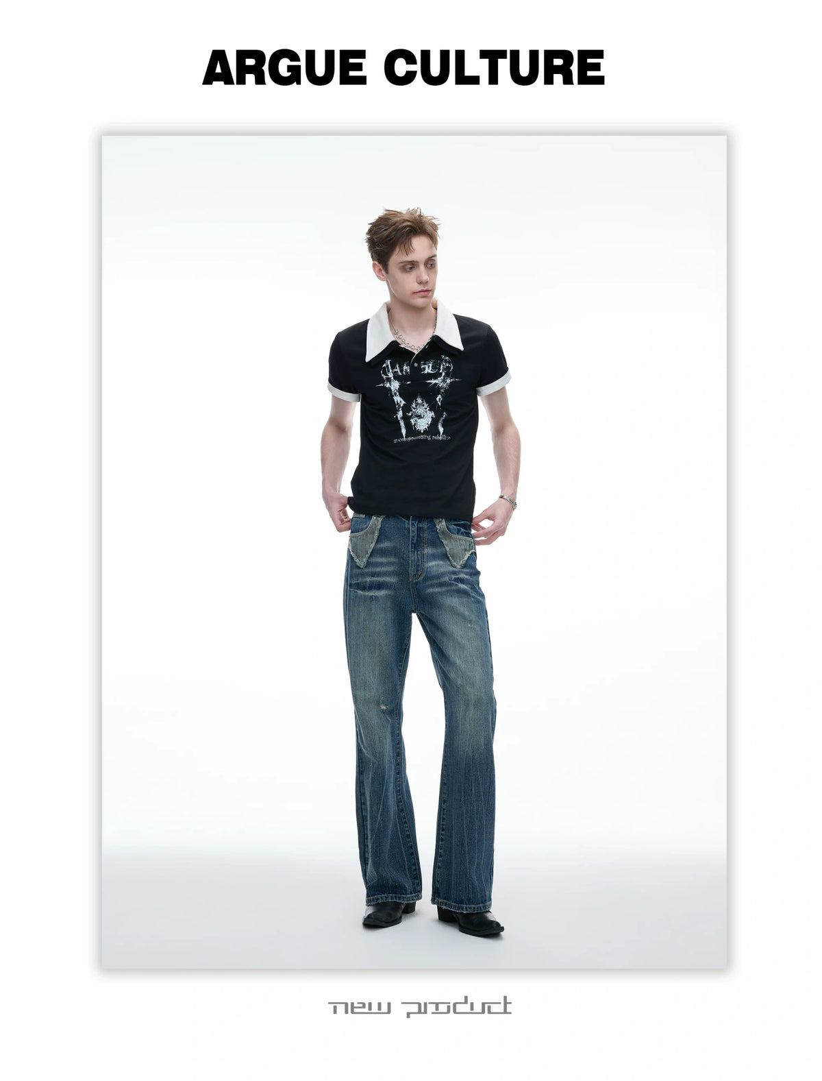 Slim Cotton Piqué Polo Shirt with Double Contrast Collar - detail image 9