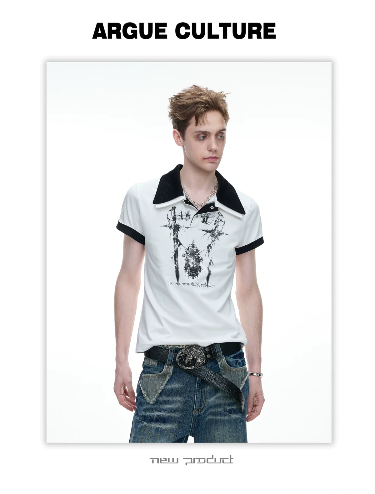 Slim Cotton Piqué Polo Shirt with Double Contrast Collar - detail image 16