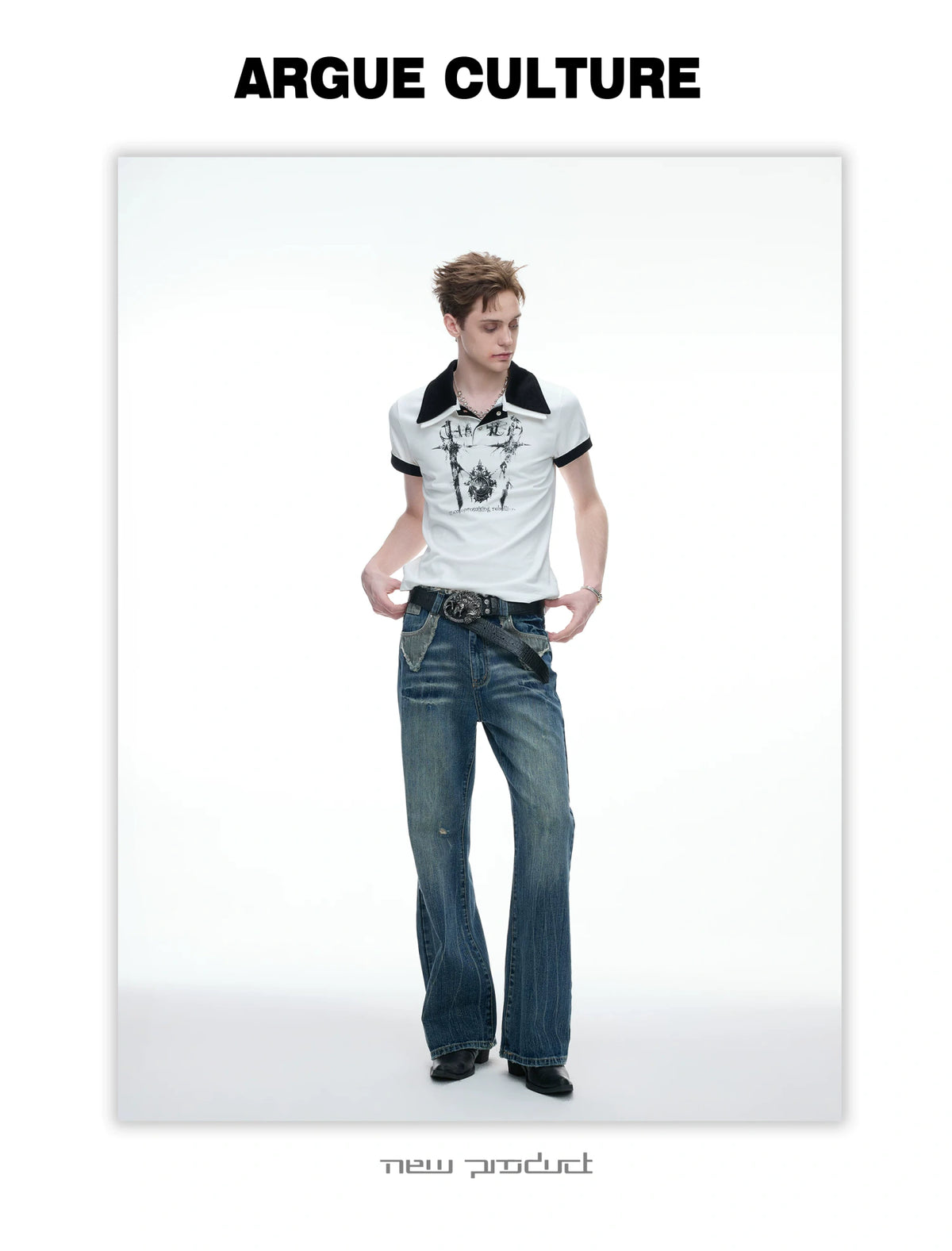 Slim Cotton Piqué Polo Shirt with Double Contrast Collar - detail image 6