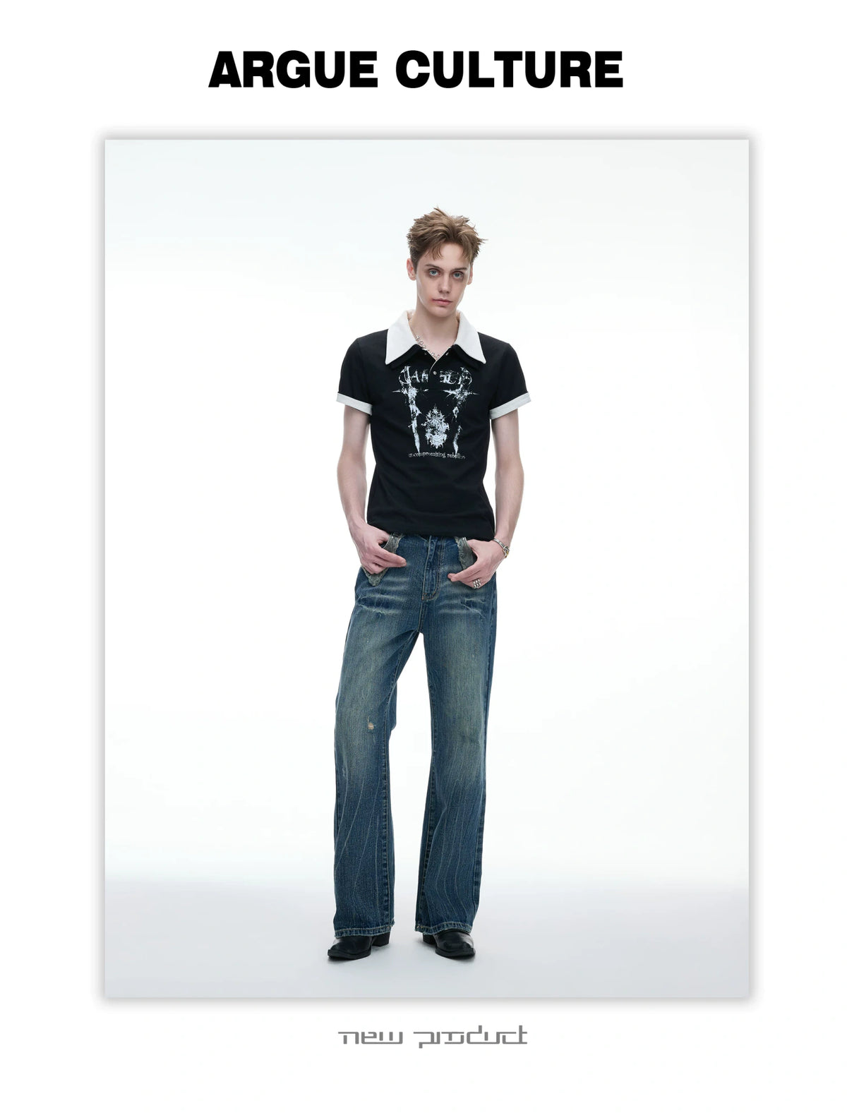 Slim Cotton Piqué Polo Shirt with Double Contrast Collar - detail image 8