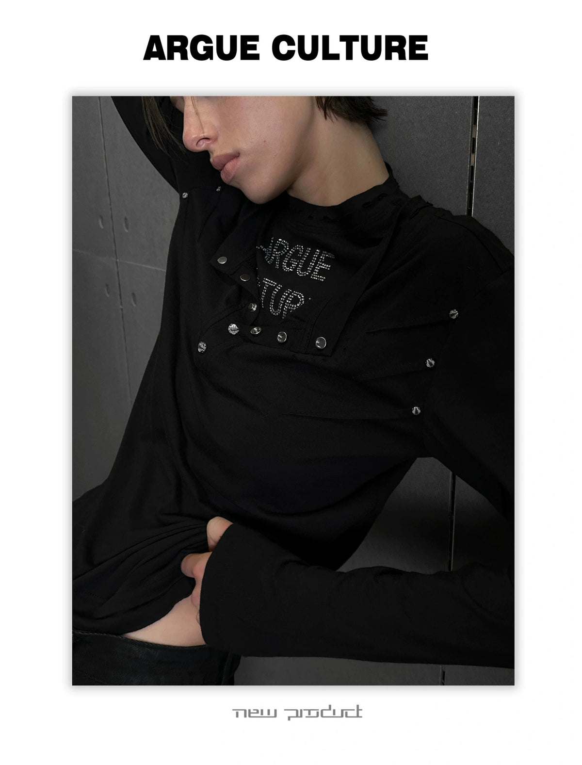 Slim Distressed Faux-Layer Henley Long-Sleeve Shirt - detail image 3