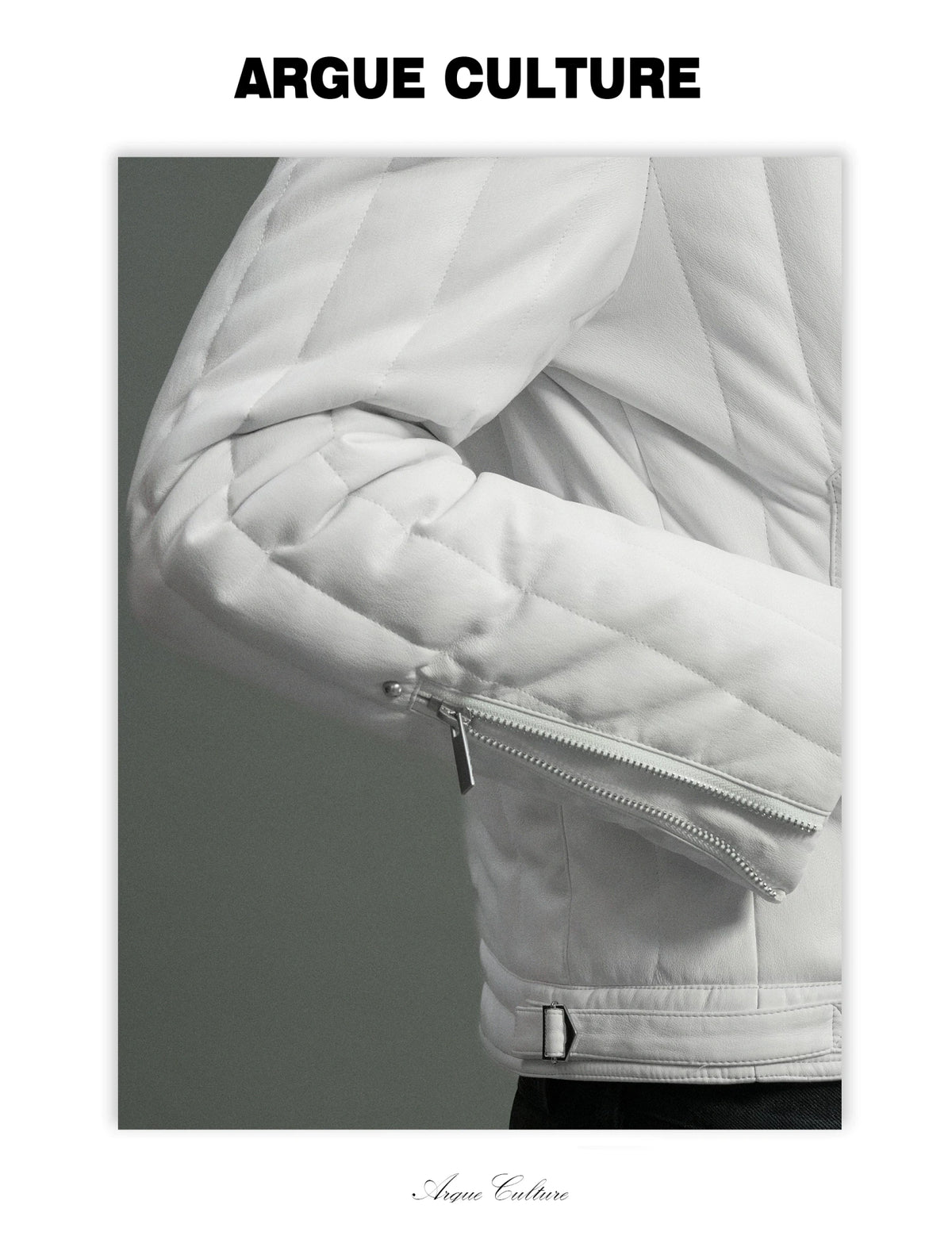 Slim Vertical-Quilted White Duck Down Moto Jacket - detail image 23