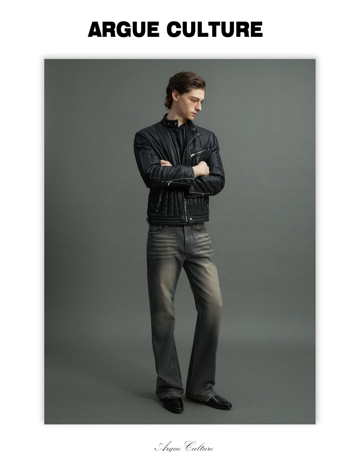 Slim Vertical-Quilted White Duck Down Moto Jacket - detail image 18
