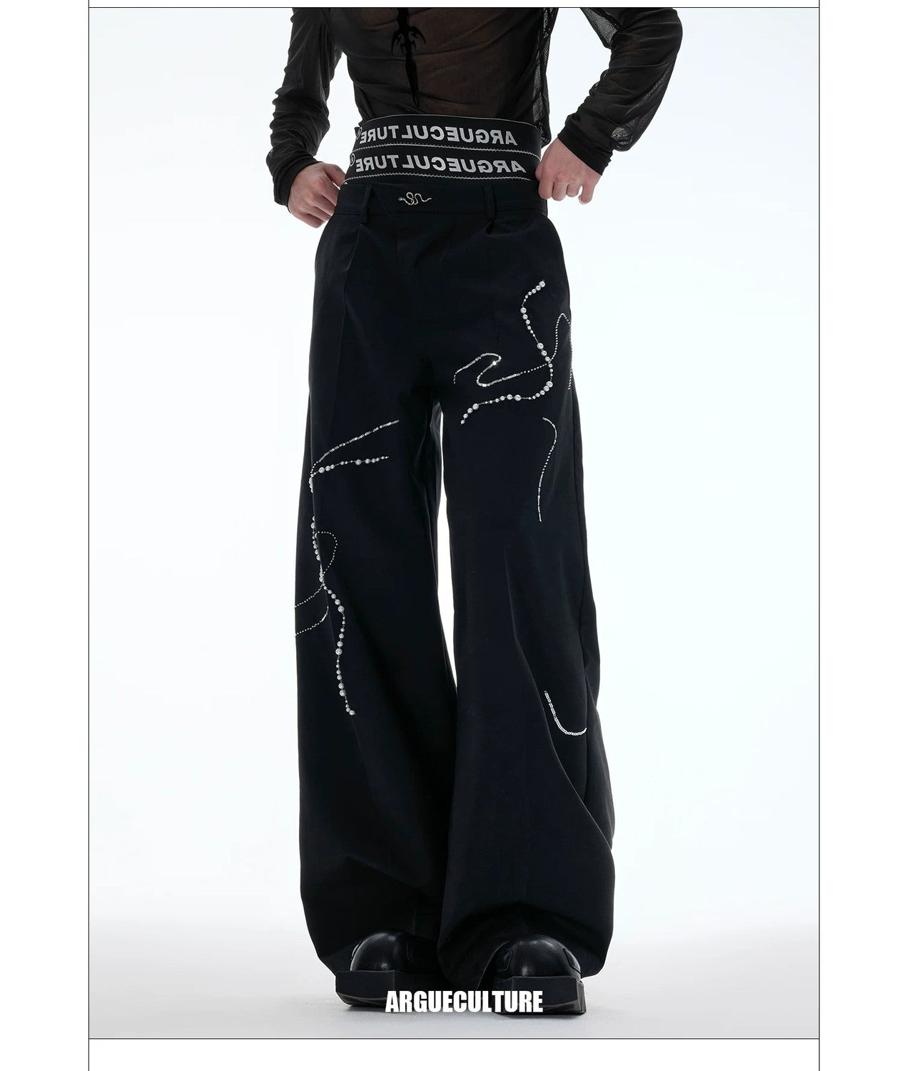 desc::snake-beaded-wide-leg-trousers-streetwear-baggy-pants-detail-img-8