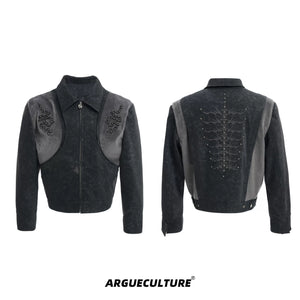 snake-eye-studded-spine-faux-leather-streetwear-jacket-gray