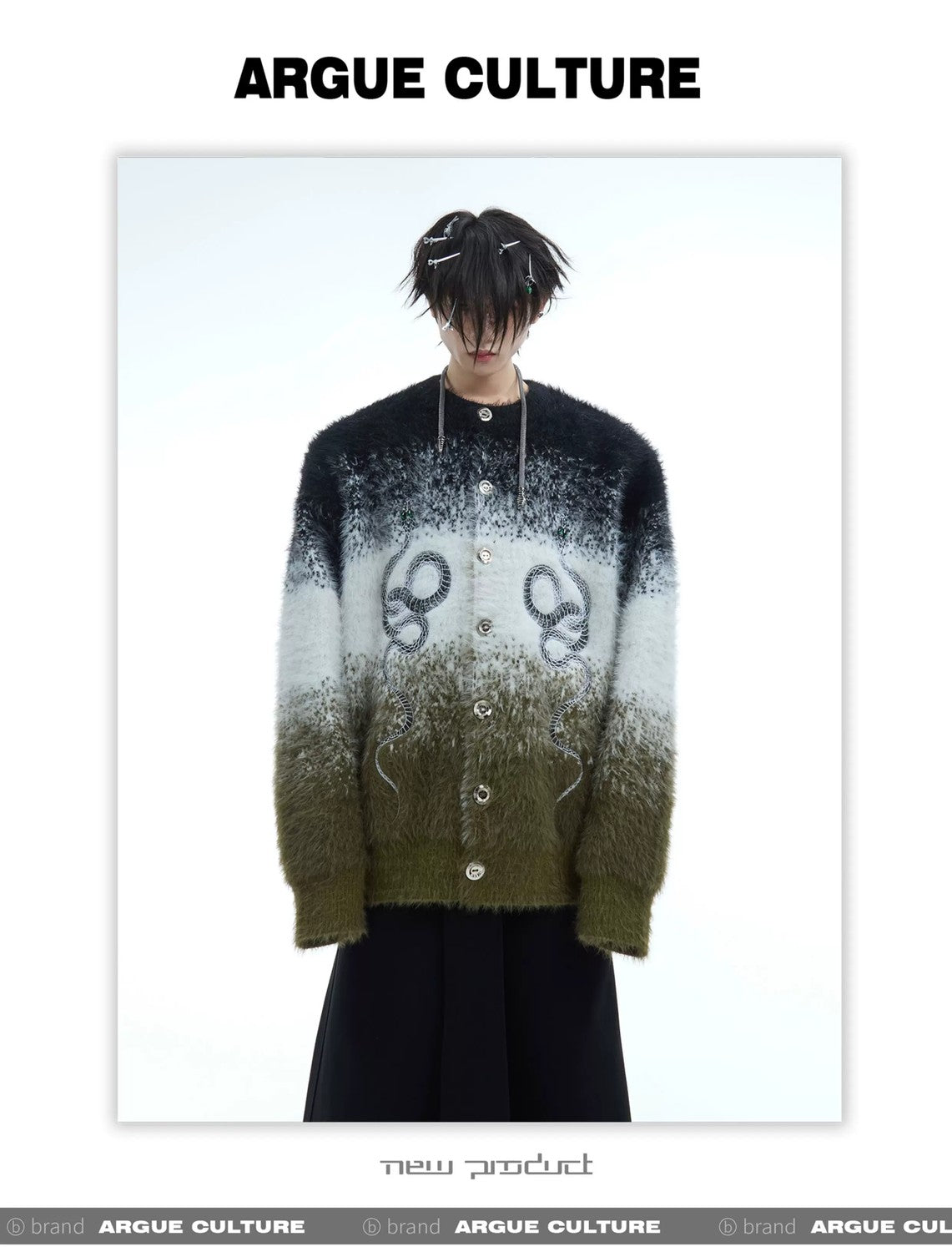 desc::snake-graphic-gradient-mohair-cardigan-baggy-fit-detail-img-4