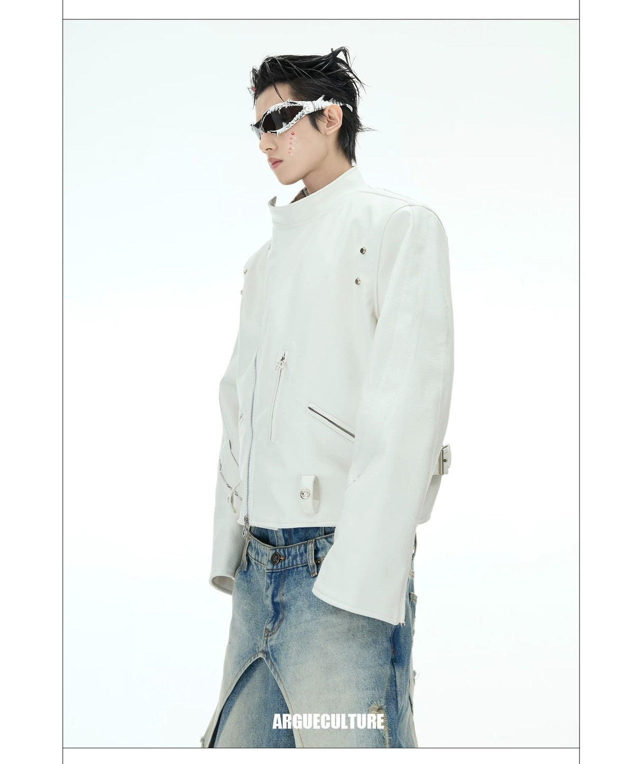 desc::snake-skin-deconstructed-cropped-pu-leather-moto-jacket-detail-img-10