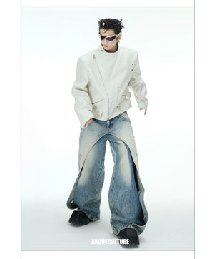 desc::snake-skin-deconstructed-cropped-pu-leather-moto-jacket-detail-img-13