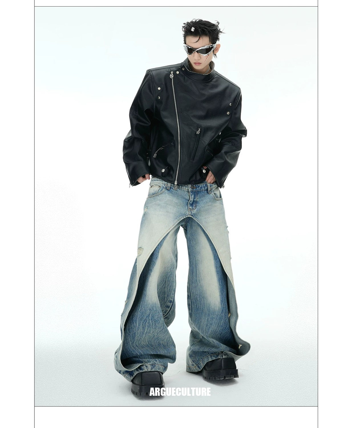 desc::snake-skin-deconstructed-cropped-pu-leather-moto-jacket-detail-img-21
