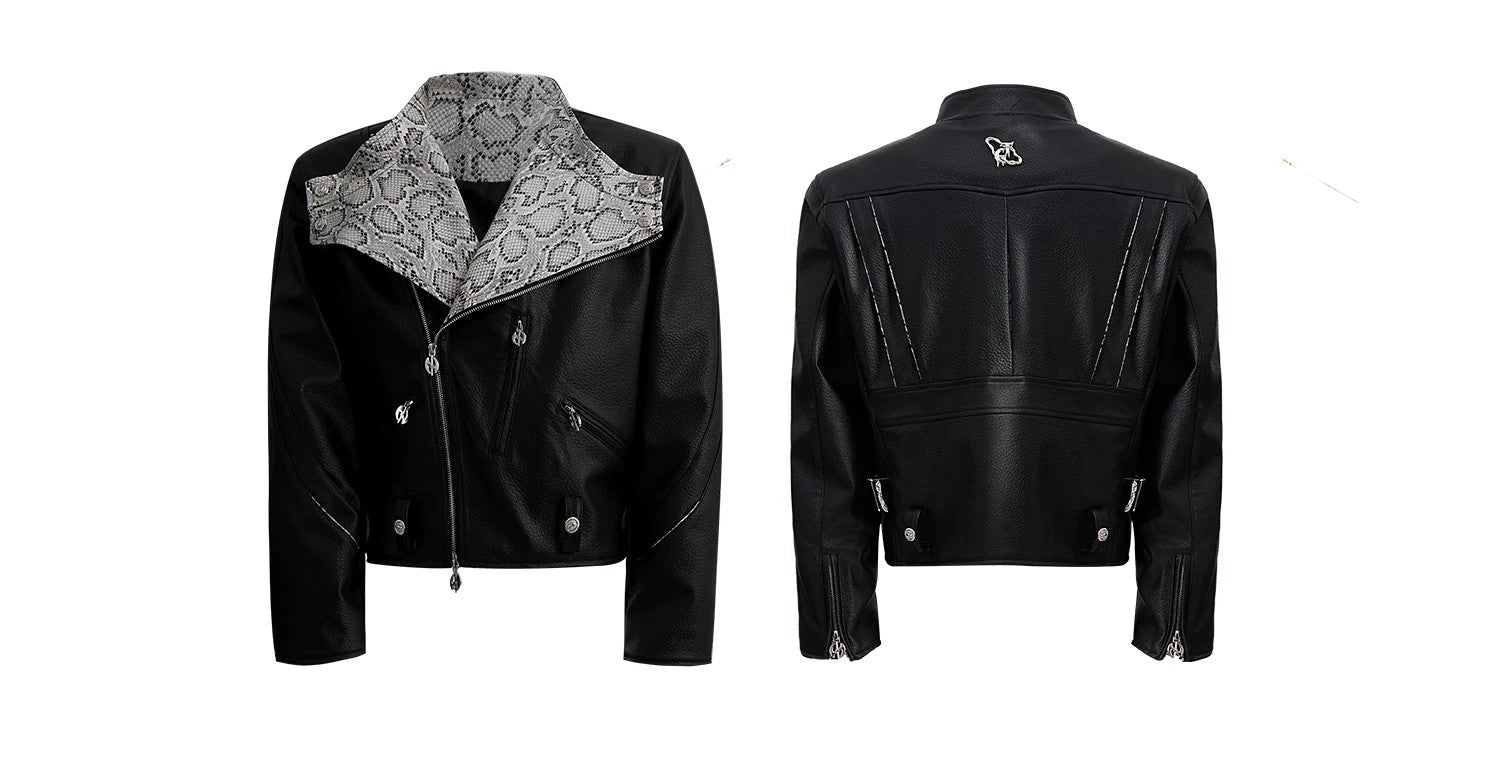 desc::snake-skin-deconstructed-cropped-pu-leather-moto-jacket-detail-img-22