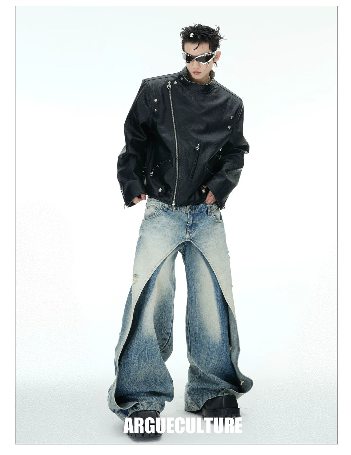 desc::snake-skin-deconstructed-cropped-pu-leather-moto-jacket-detail-img-5
