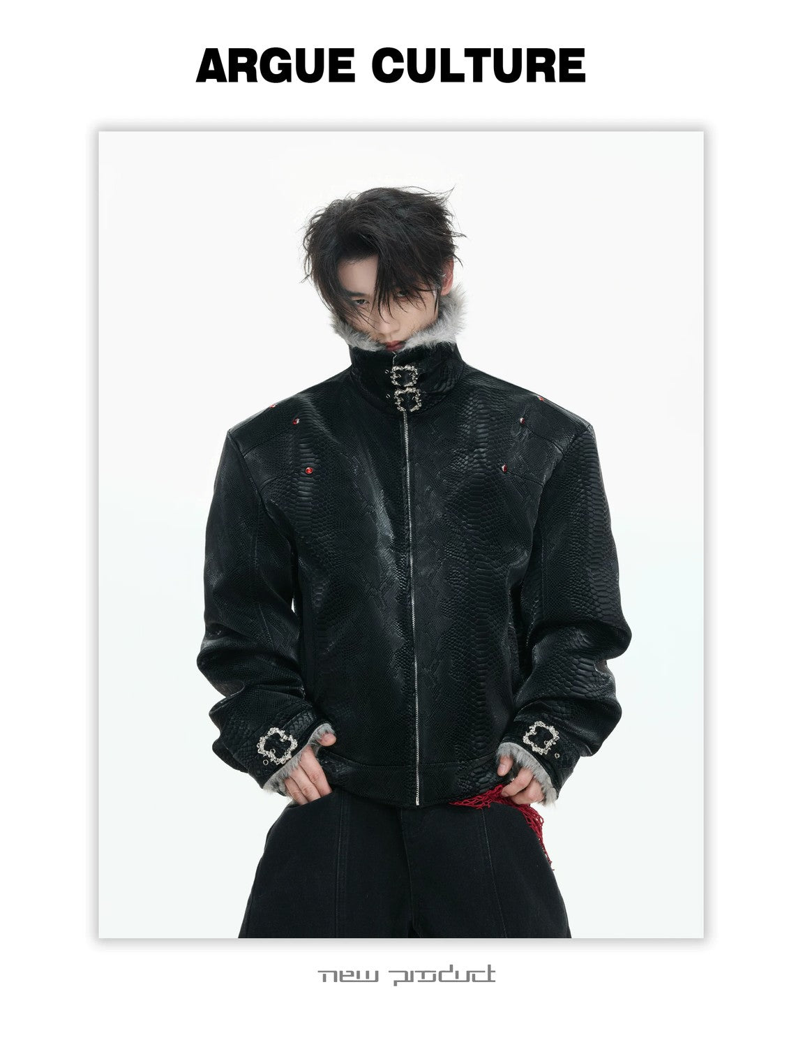 desc::snake-skin-puffer-jacket-faux-leather-streetwear-coat-detail-img-4