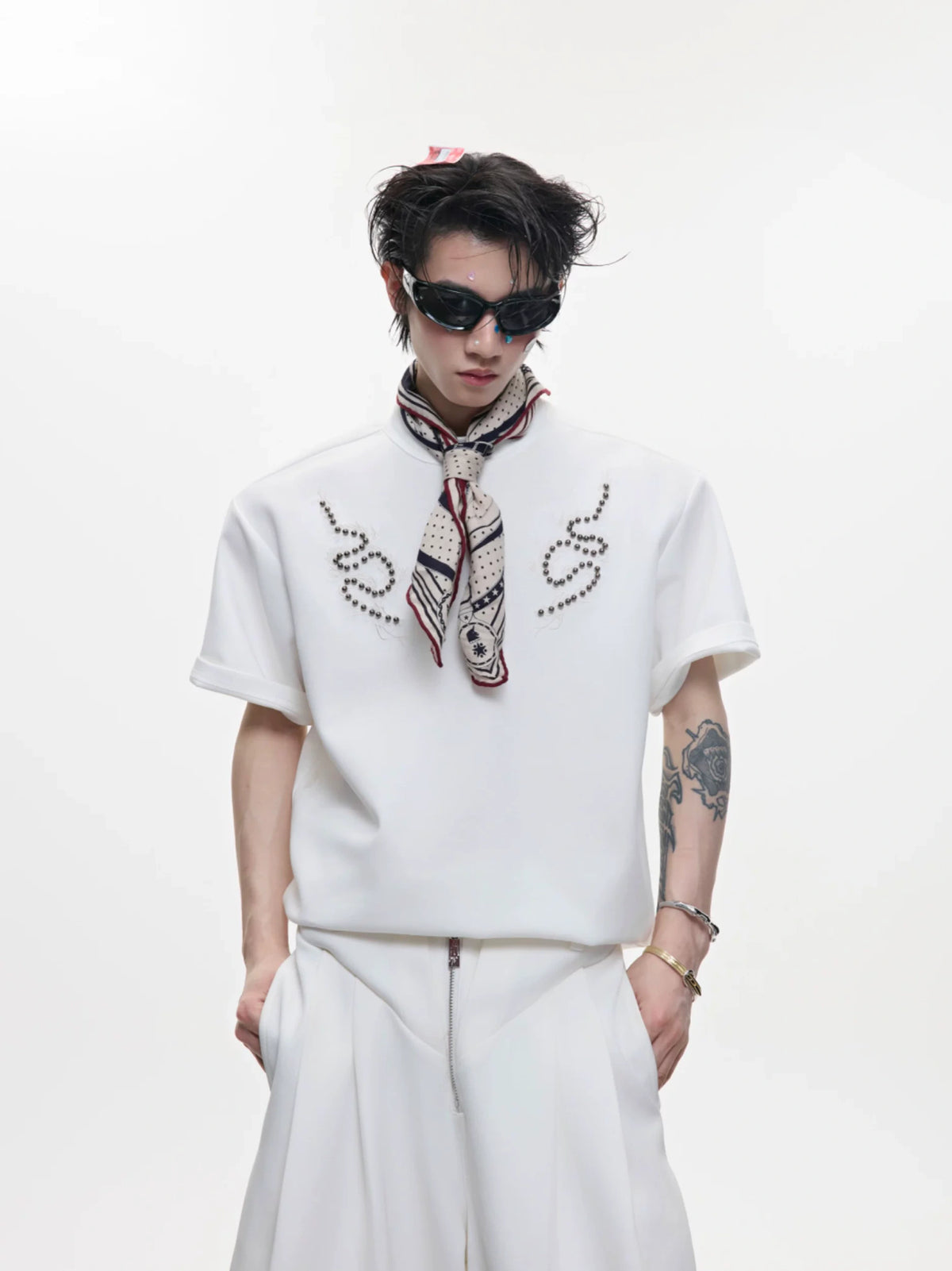 Snake Spine Studded Boxy Streetwear T-Shirt - main image 3