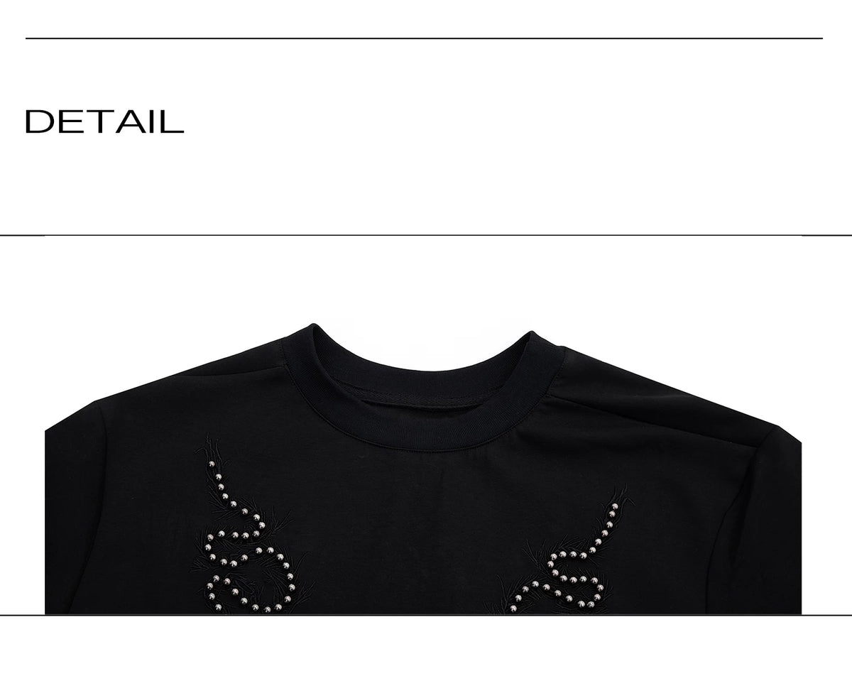 Snake Spine Studded Boxy Streetwear T-Shirt - detail image 14