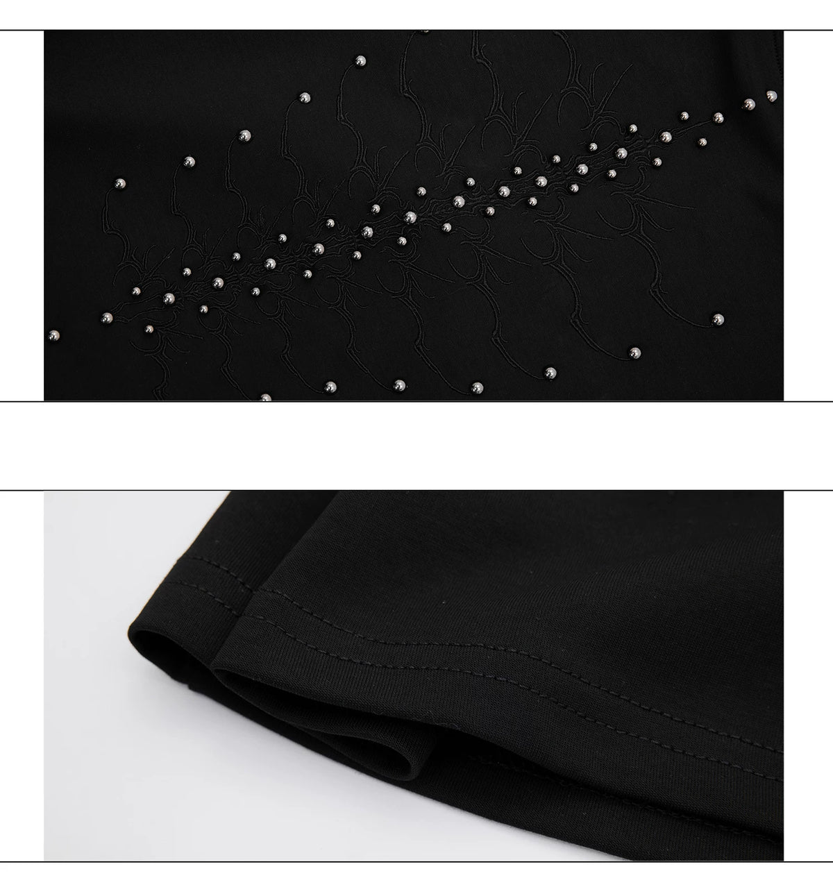 Snake Spine Studded Boxy Streetwear T-Shirt - detail image 15