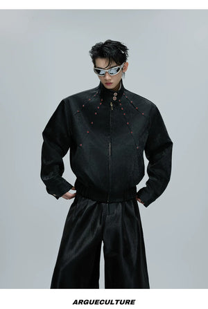 desc::snake-texture-cropped-faux-leather-streetwear-jacket-detail-img-3