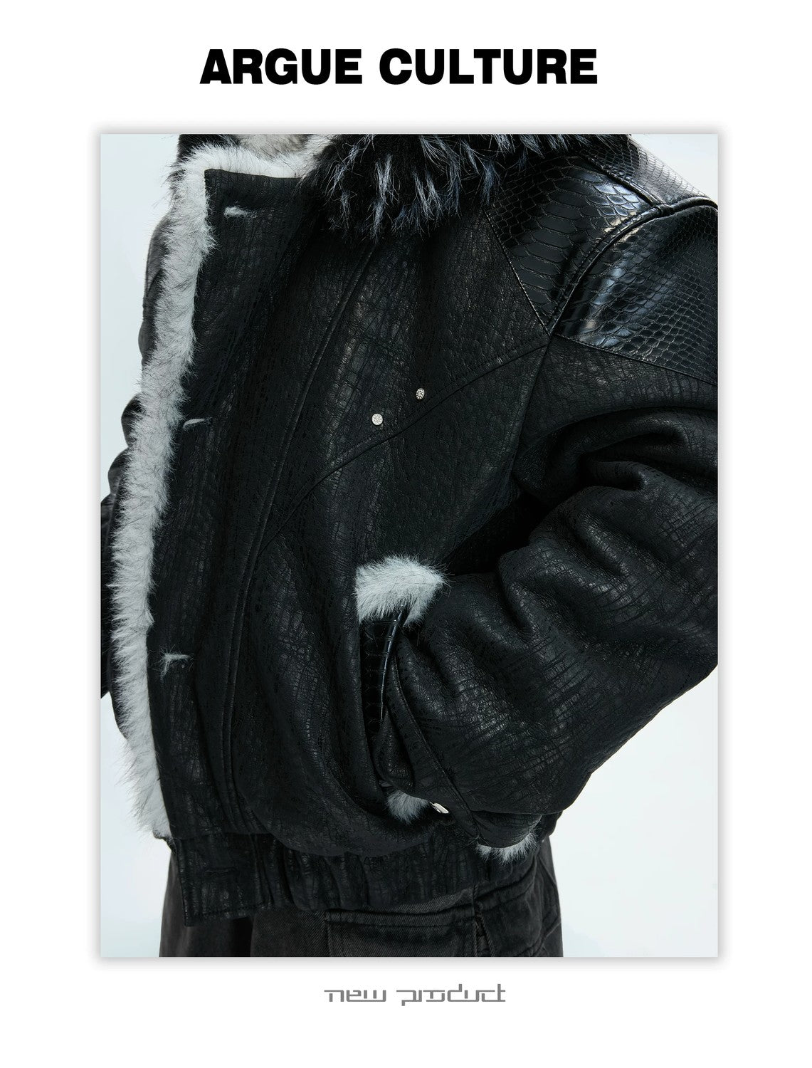 desc::snow-wolf-reversible-faux-fur-leather-padded-jacket-detail-img-6