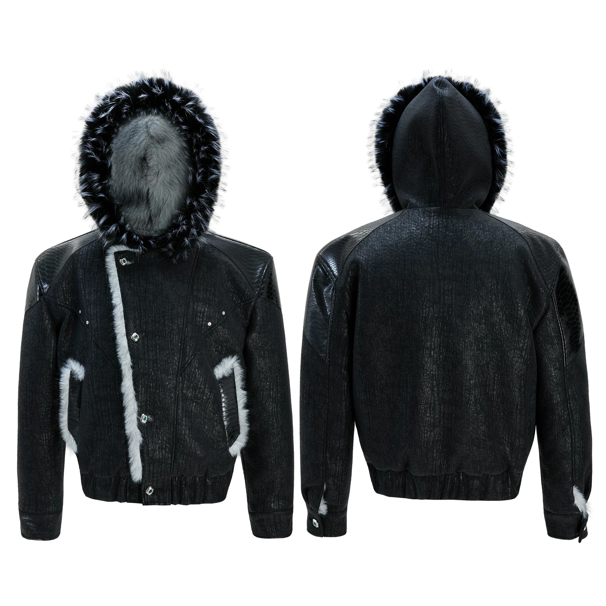 Close-up of high-density 1200G/M² faux wolf fur texture