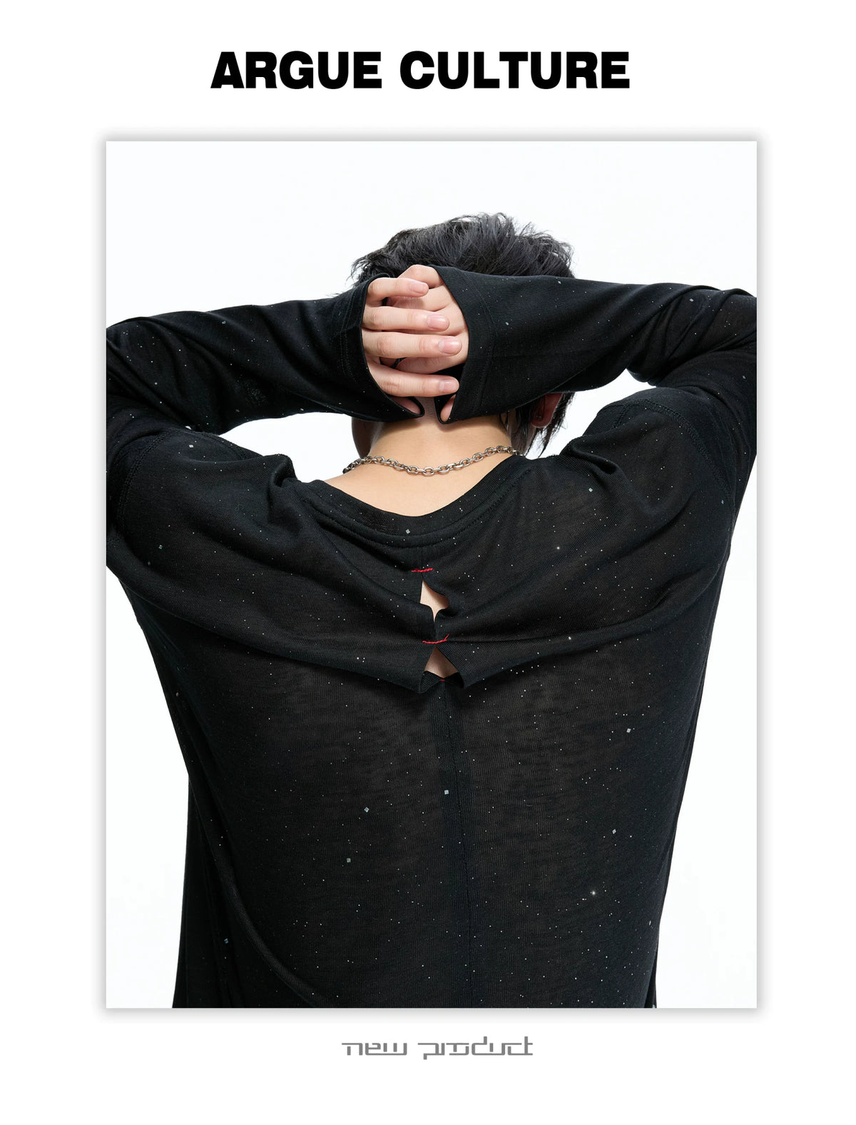 Speckled Metallic Print Long-Sleeve T-Shirt | Unisex - detail image 7