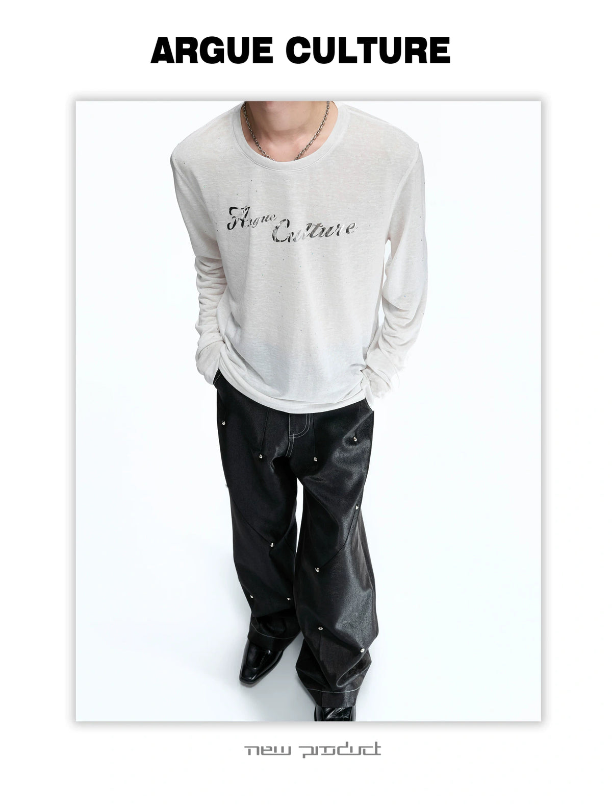 Speckled Metallic Print Long-Sleeve T-Shirt | Unisex - detail image 6